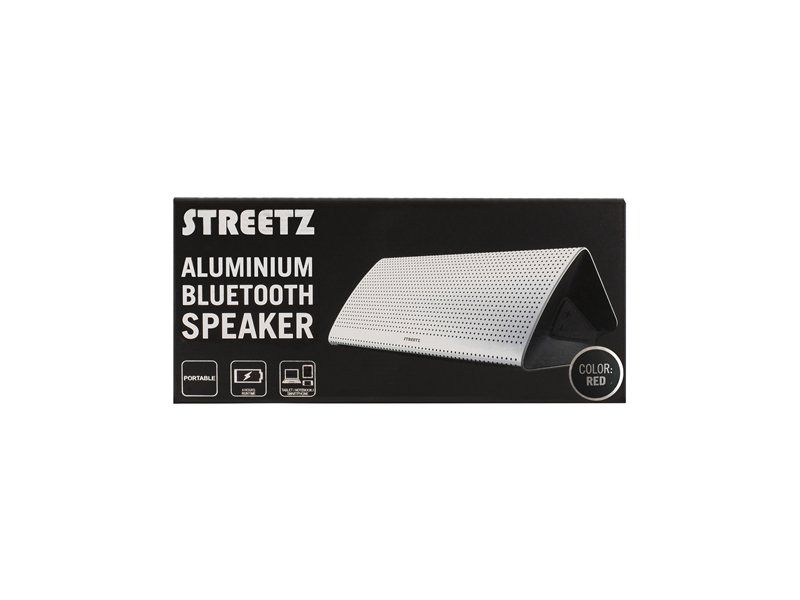 STREETZ Bluetooth högtalare, v4.0, 2x5W, 6h speltid, 10m, röd - 3