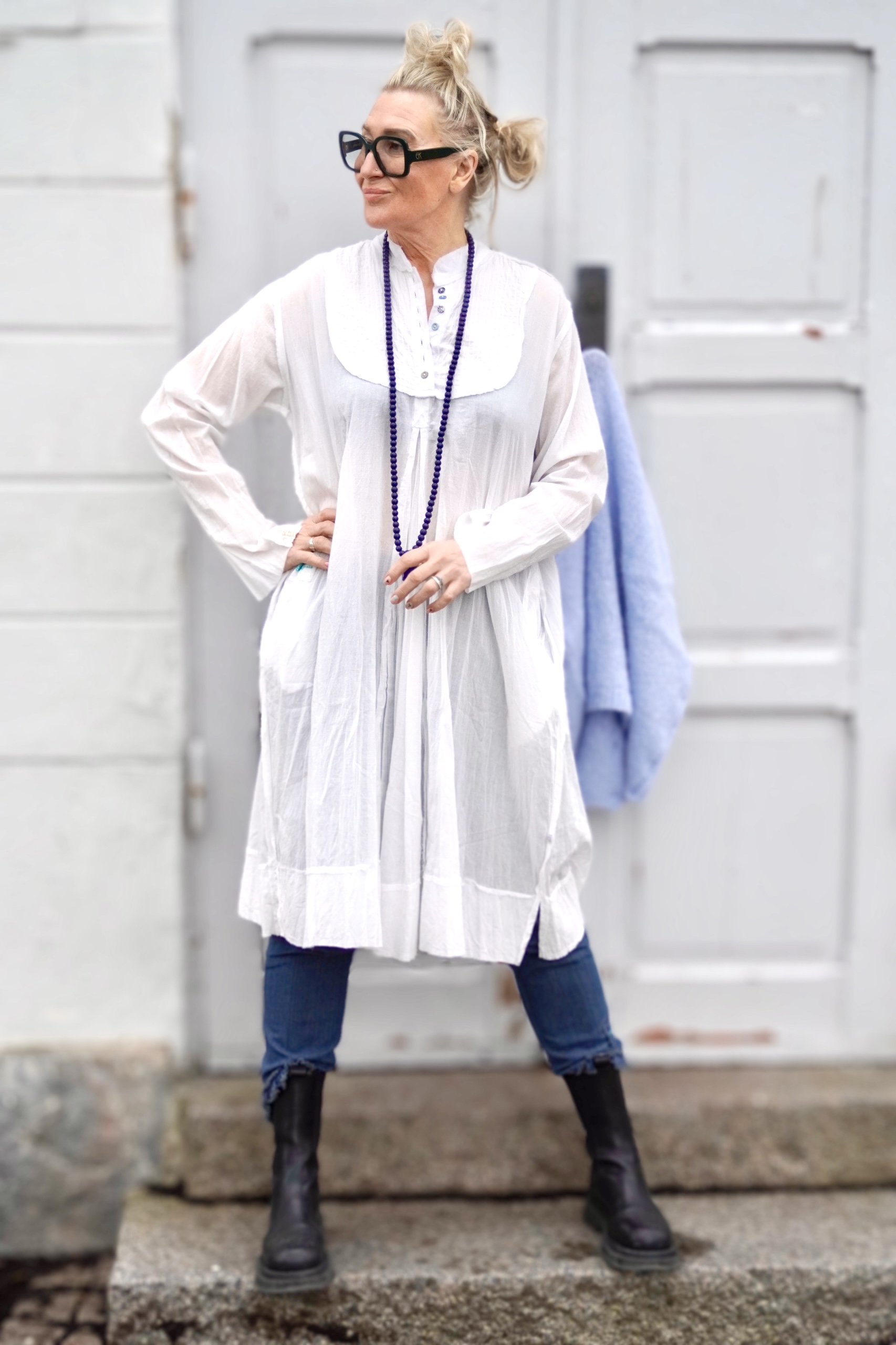 FANNY FRACK SHIRT DRESS SWEET WHITE