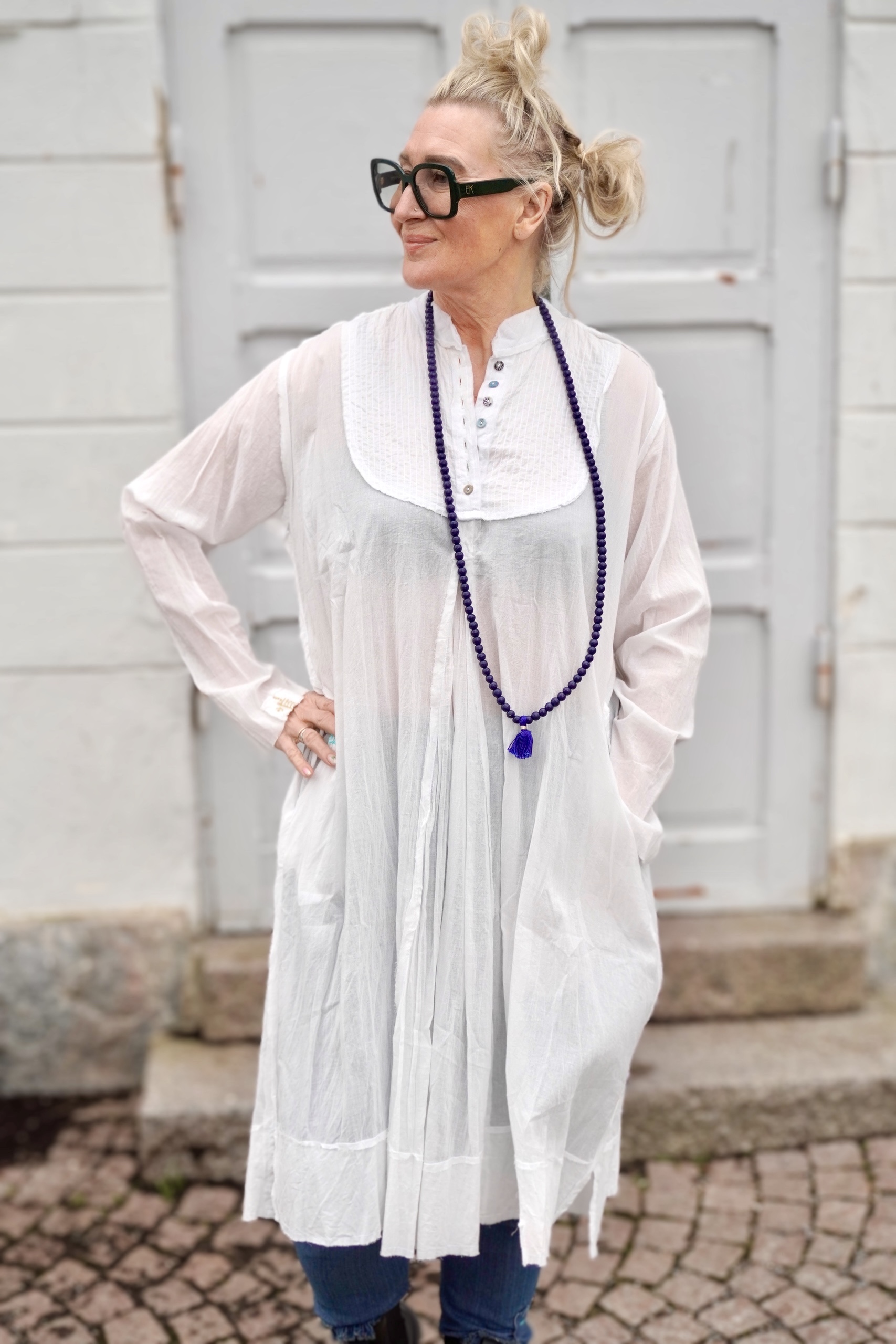 FANNY FRACK SHIRT DRESS SWEET WHITE - 4