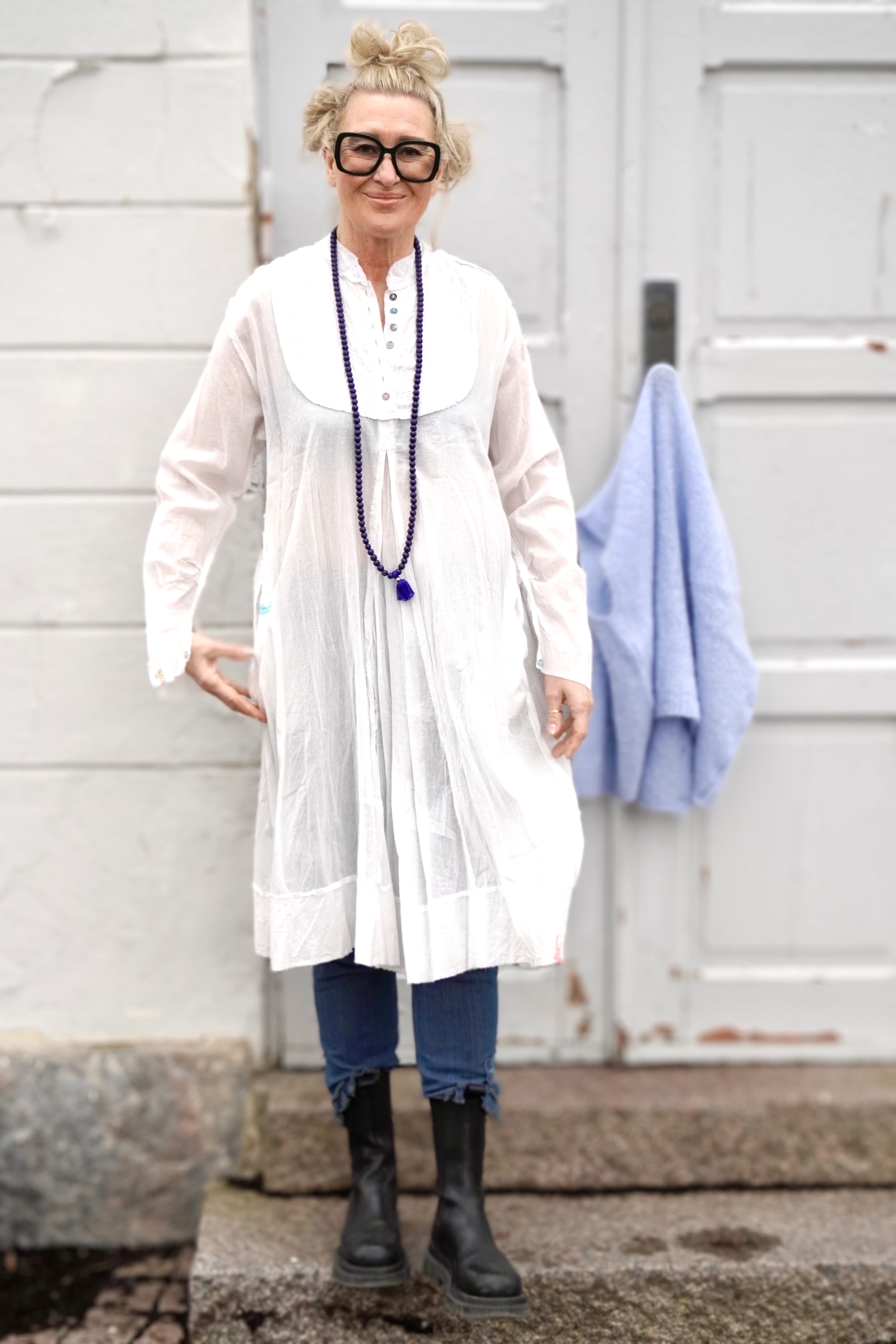 FANNY FRACK SHIRT DRESS SWEET WHITE - 6