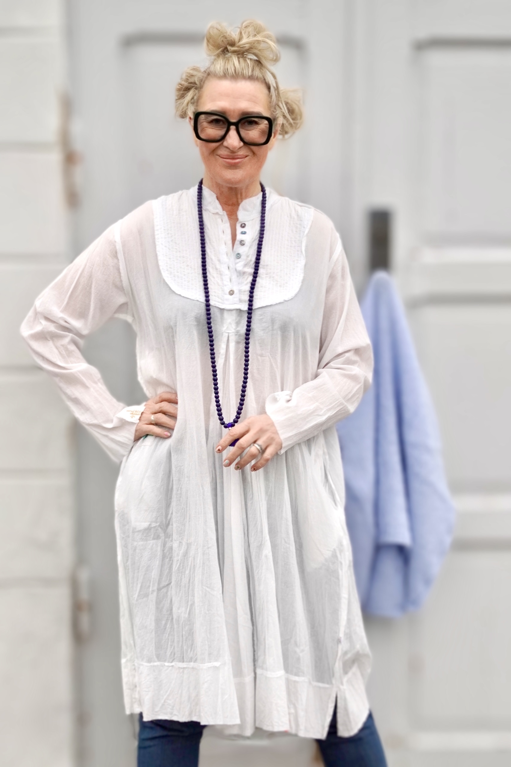FANNY FRACK SHIRT DRESS SWEET WHITE