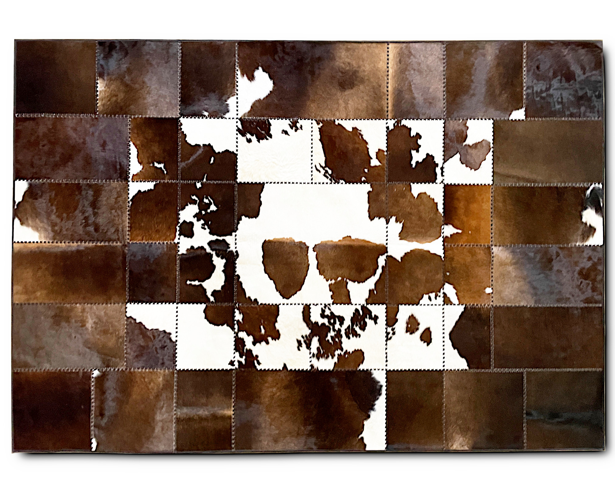 Patchwork matta i äkta kohud - 200 x 300 cm