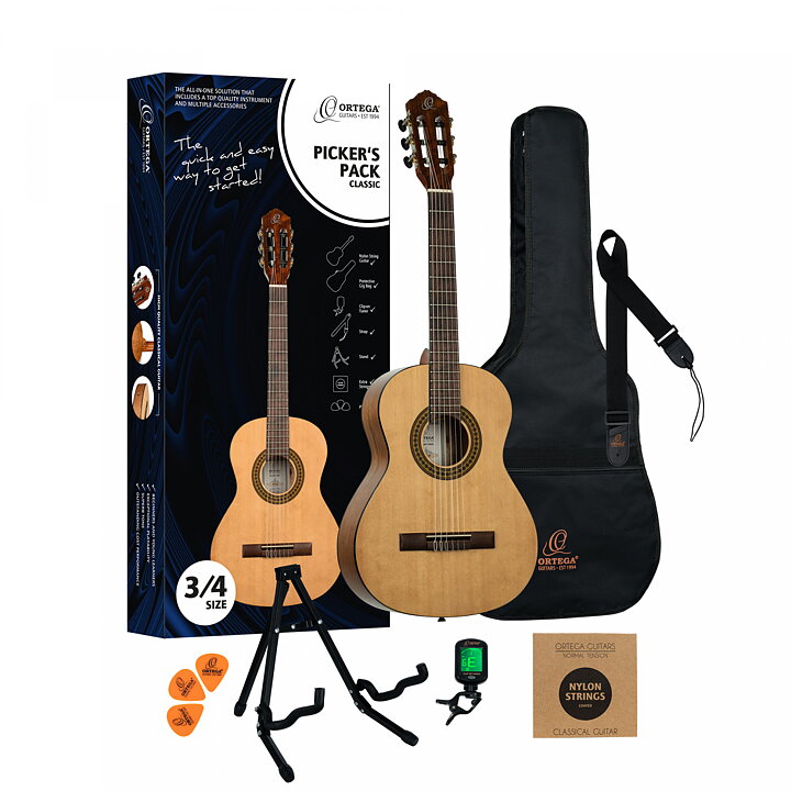 product-image Ortega RPPC34 Klassisk gitarr 3/4, Pickers Pack