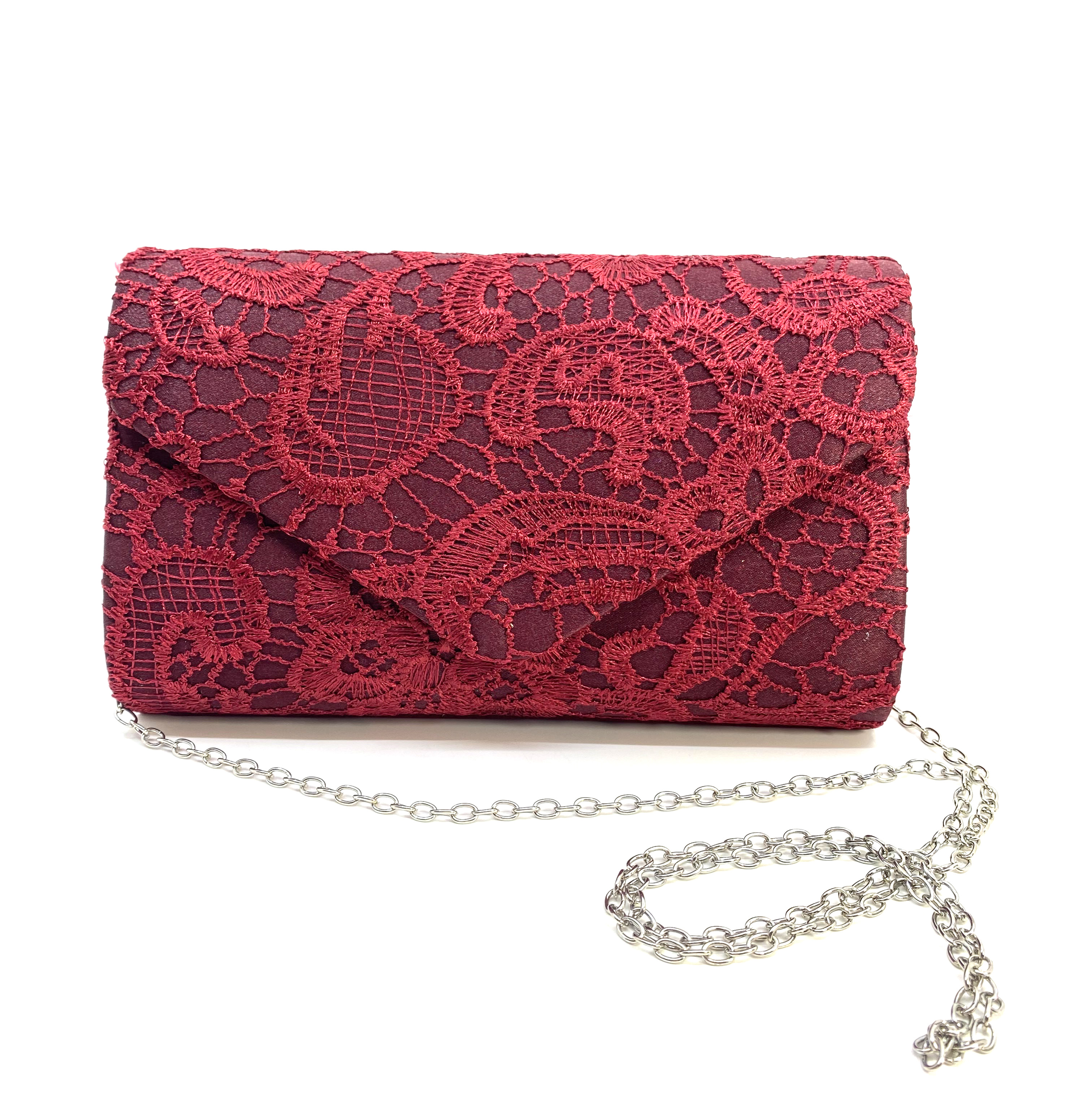 LAILA LACE CLUTCH WINE