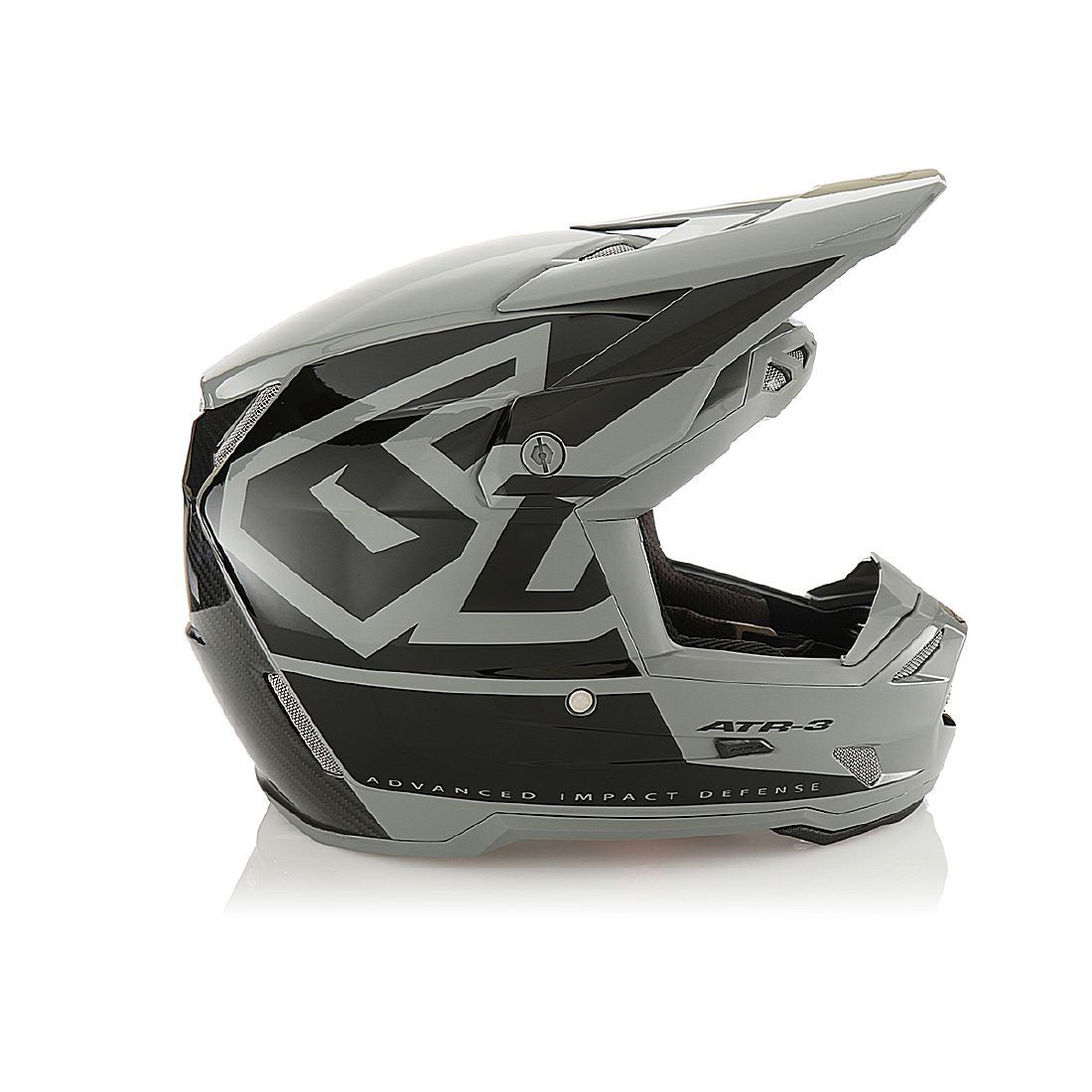 6D ATR-3Y Hex Gloss Crosshjelm Sort/ Grå
