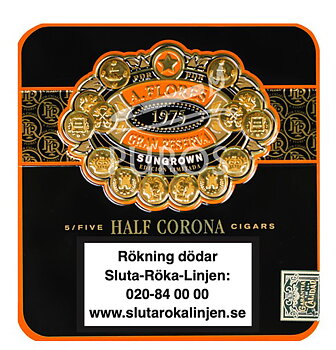 PDR A. Flores 1975 Gran Reserva Sungrown Half Corona Plåtask 5-pack