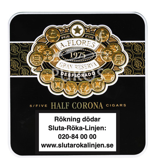 PDR A. Flores 1975 Gran Reserva Desflorado Half Corona Plåtask 5-pack
