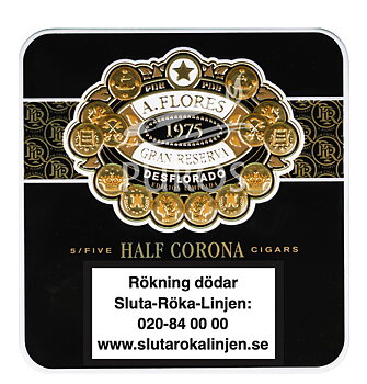 PDR A. Flores 1975 Gran Reserva Desflorado Half Corona Plåtask 5-pack