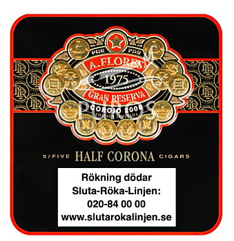 PDR A. Flores 1975 Gran Reserva Corojo Half Corona Plåtask 5-pack