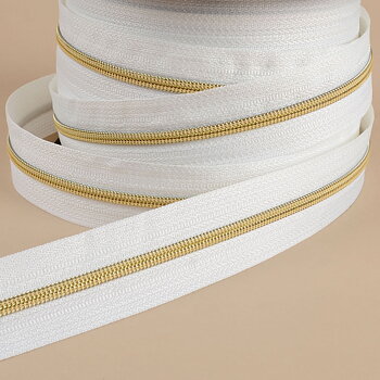  ZIPPER/ZIPPED - PER METERS 3MM WHITE/GOLD