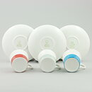 Stig Lindberg (Color 1951) Three Coffee Cups with Linear Decor  7 cm
