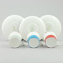 Stig Lindberg (Color 1951) Three Coffee Cups with Linear Decor  7 cm (3)