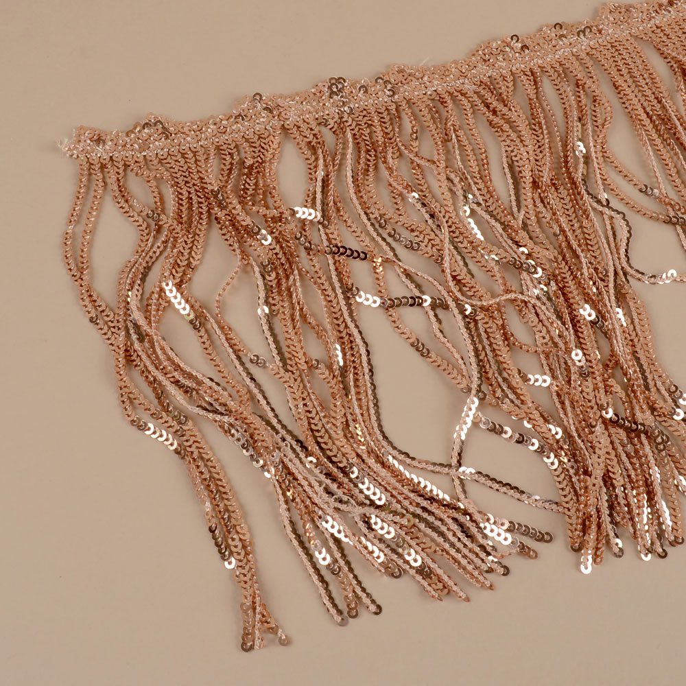 SEQUIN FRINGE 170 MM - ROSEGOLD