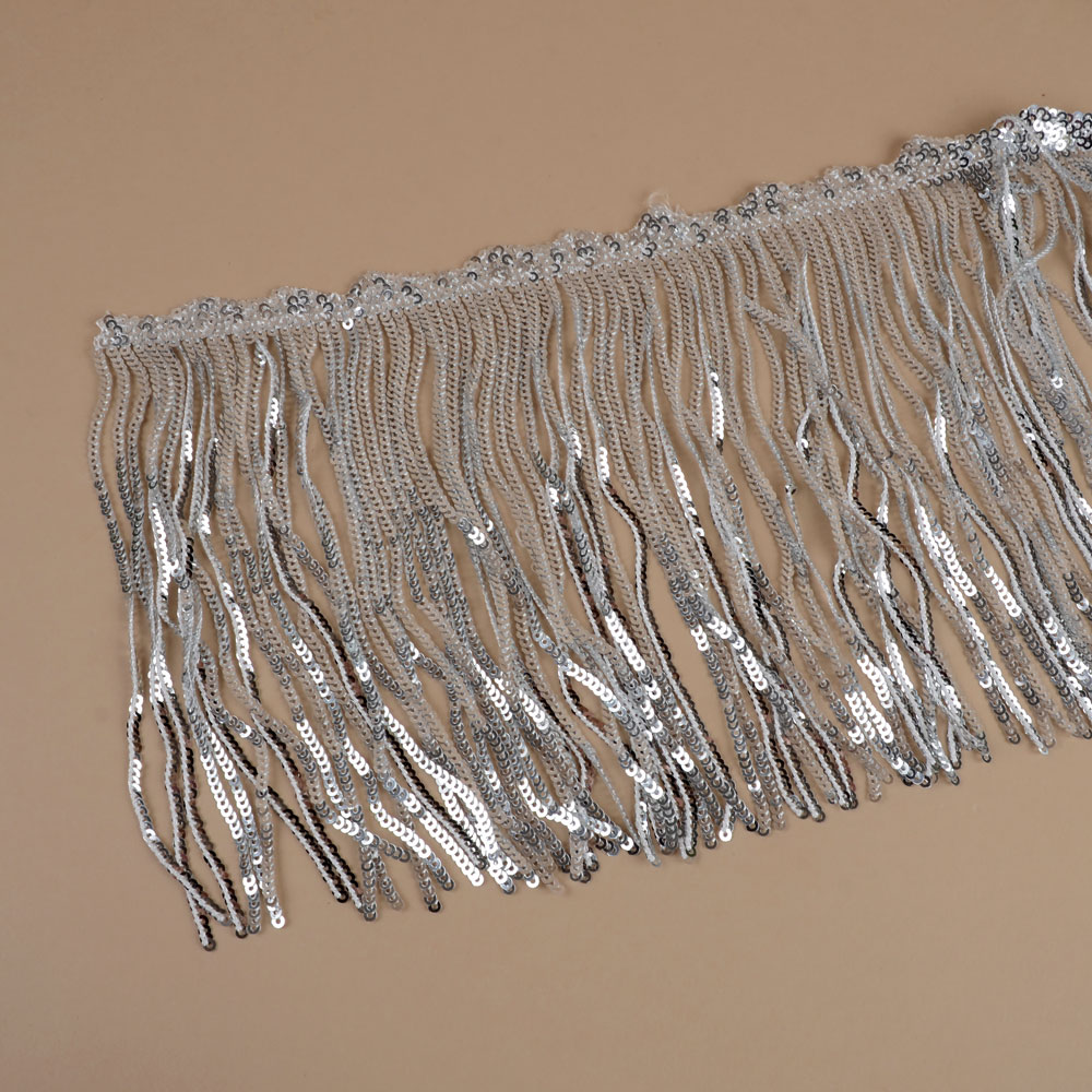 SEQUIN FRINGE 170 MM - SILVER