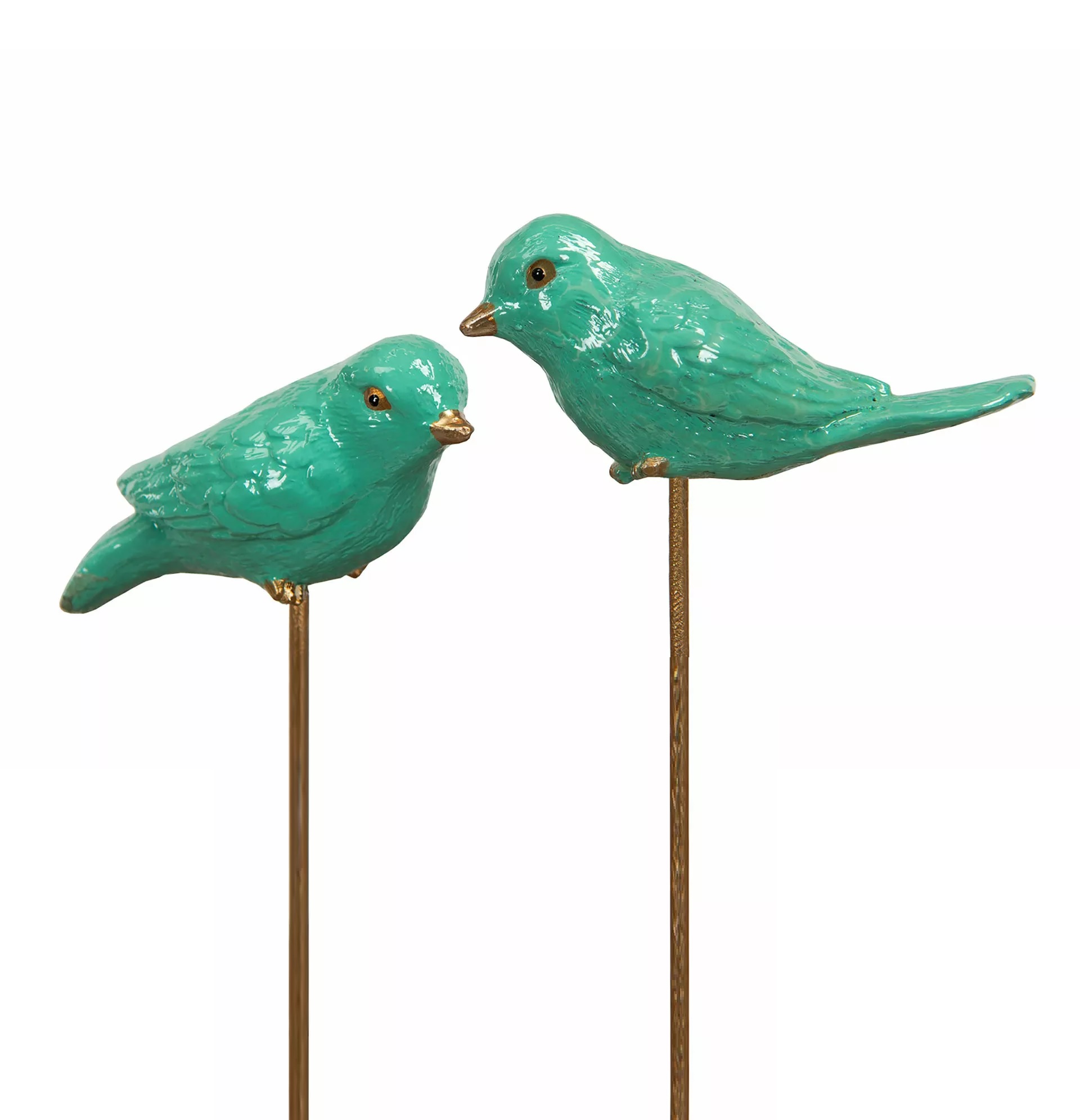 Fågel turkos dekoration på pinne shabby chic lantlig stil