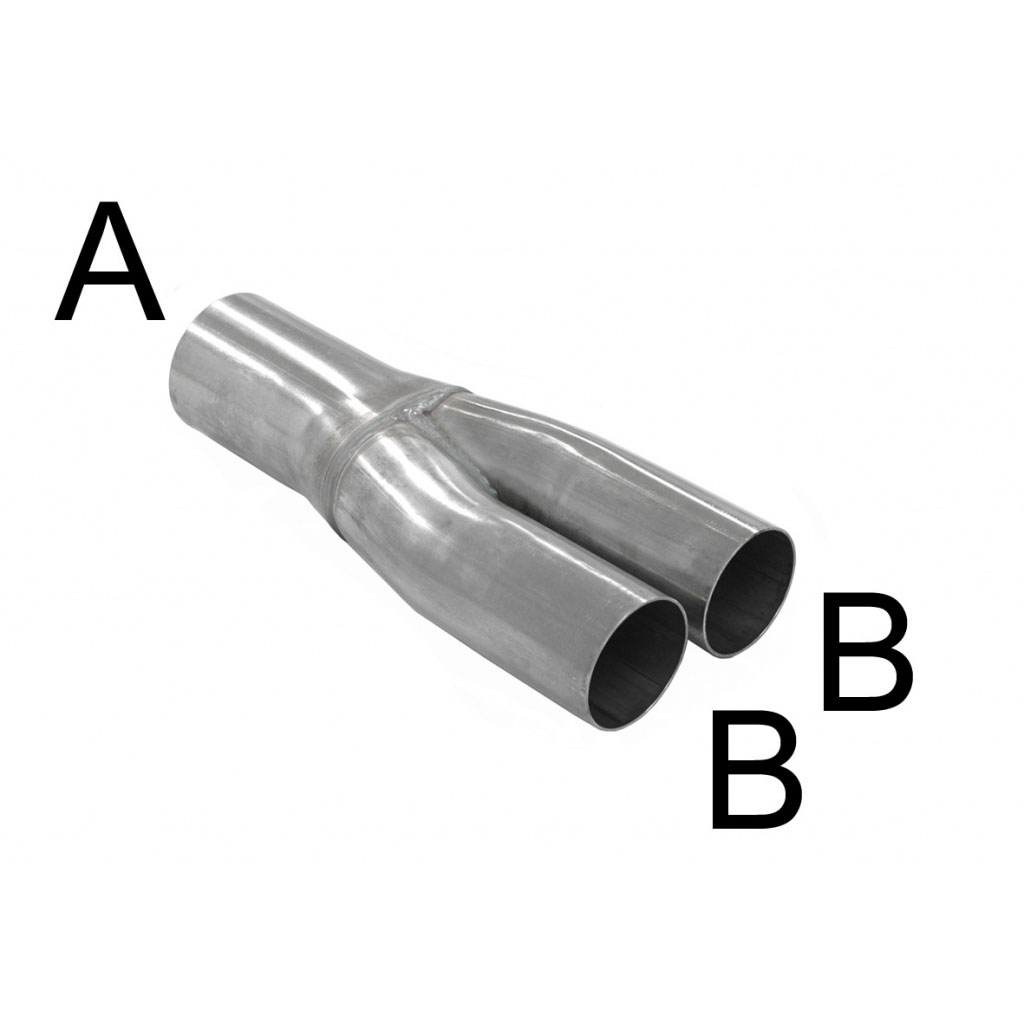 Byxrör (Y-Rör) 2 Tum  in / 2+2" ut -Stål-