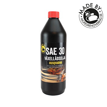 Olie SAE 30 1 liter Husqvarna. Fremstillet af Mopedrenovering.
