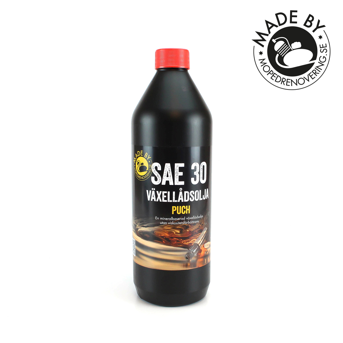 Oil SAE 30 1 liter Puch.  Made by Mopedrenovering.