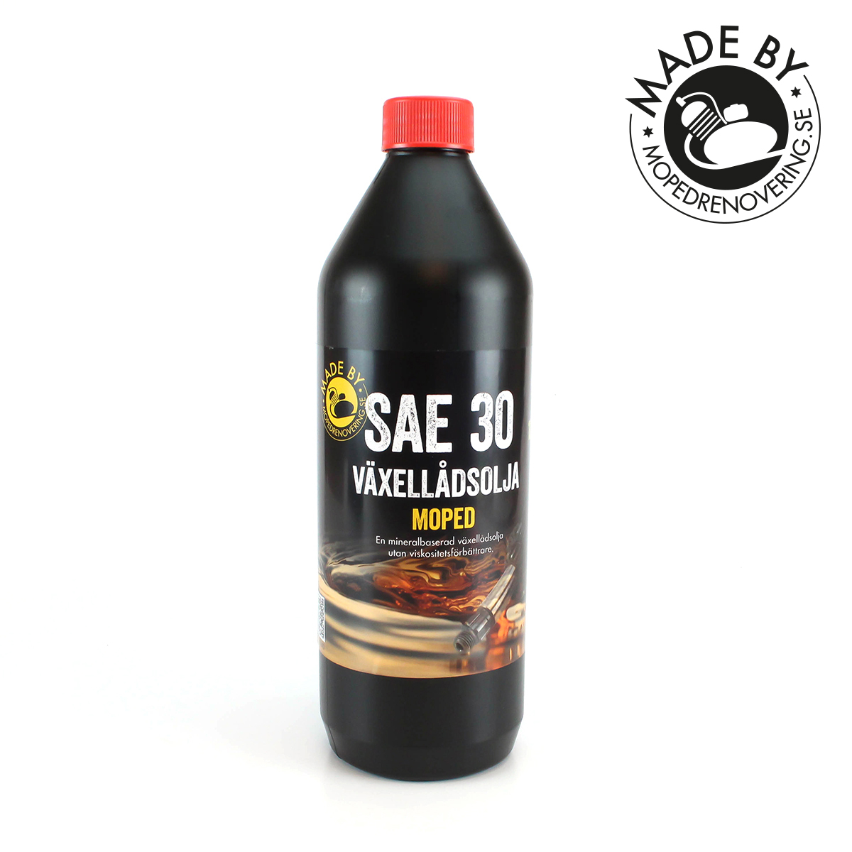 Olja SAE 30 1 liter Moped.  Made by Mopedrenovering.