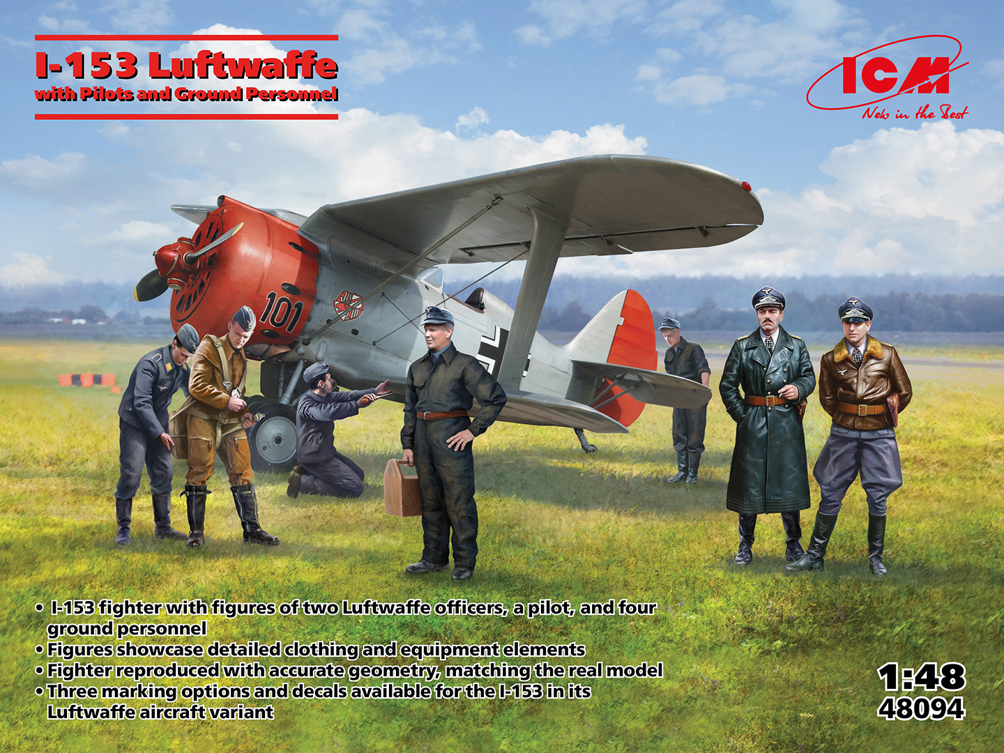 1/48 I-153 Luftwaffe with Pilots and Ground Personnel