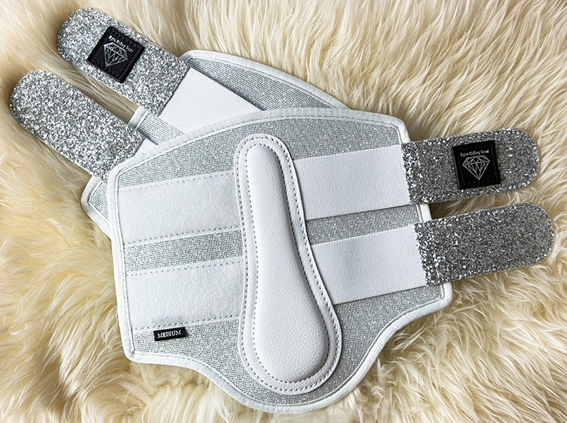 BRUSHING BOOTS SPARKLY MESH WHITE/SILVER - 3