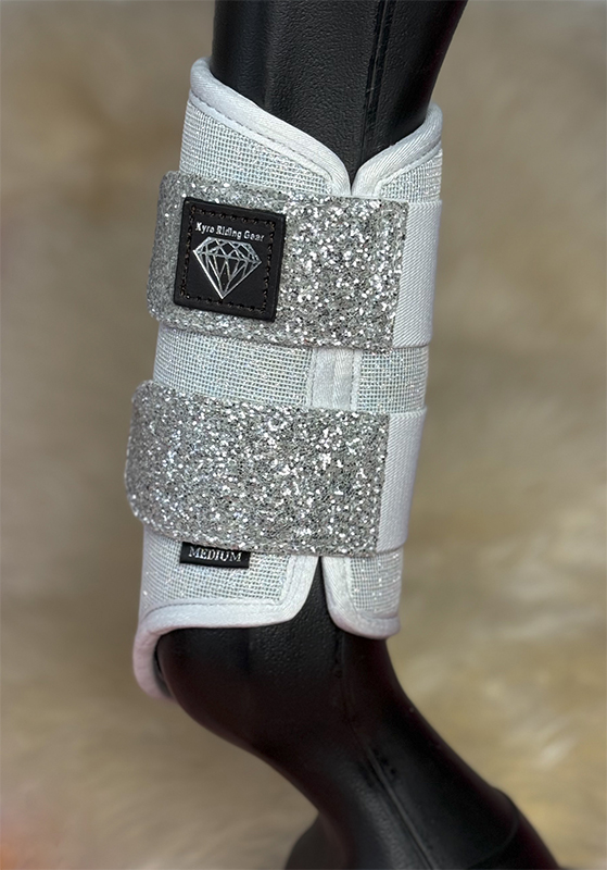 BRUSHING BOOTS SPARKLY MESH WHITE/SILVER - 4