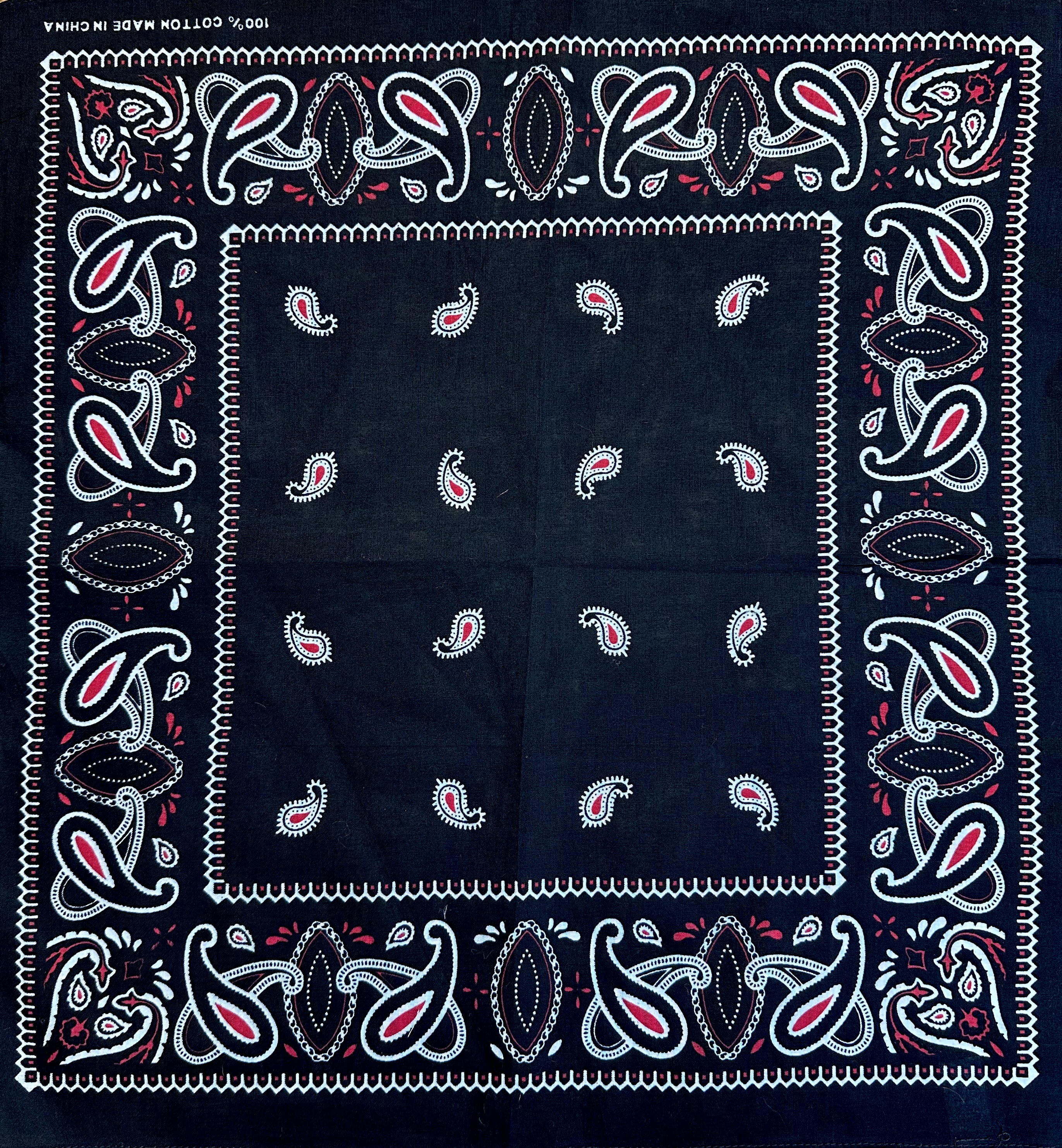 bandana paisley svart röd
