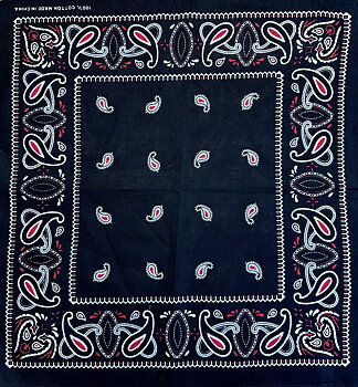 bandana paisley svart röd