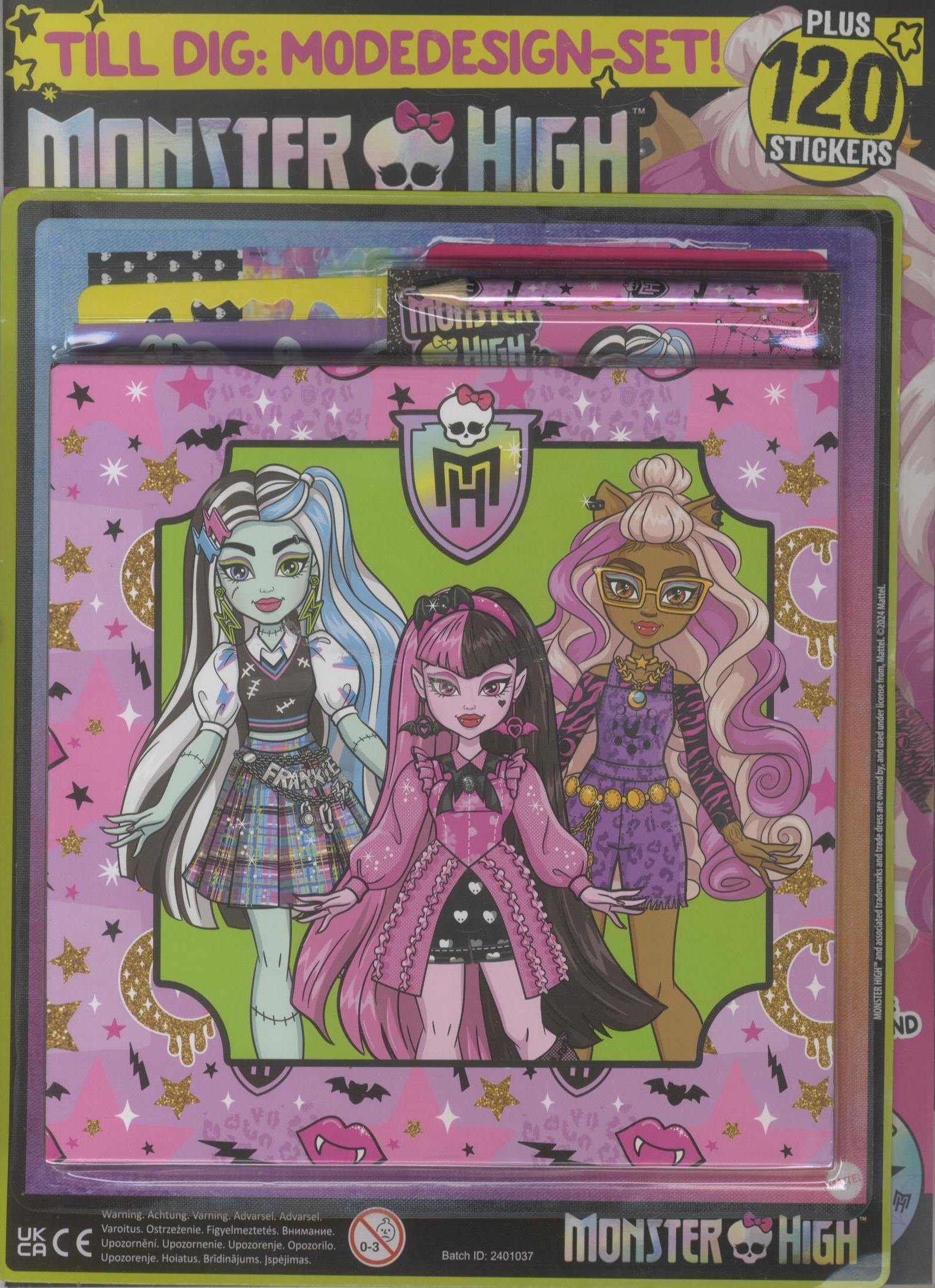 Trendmix 2024 nr 6, Monster High, Modedesign-set + 120 stickers!