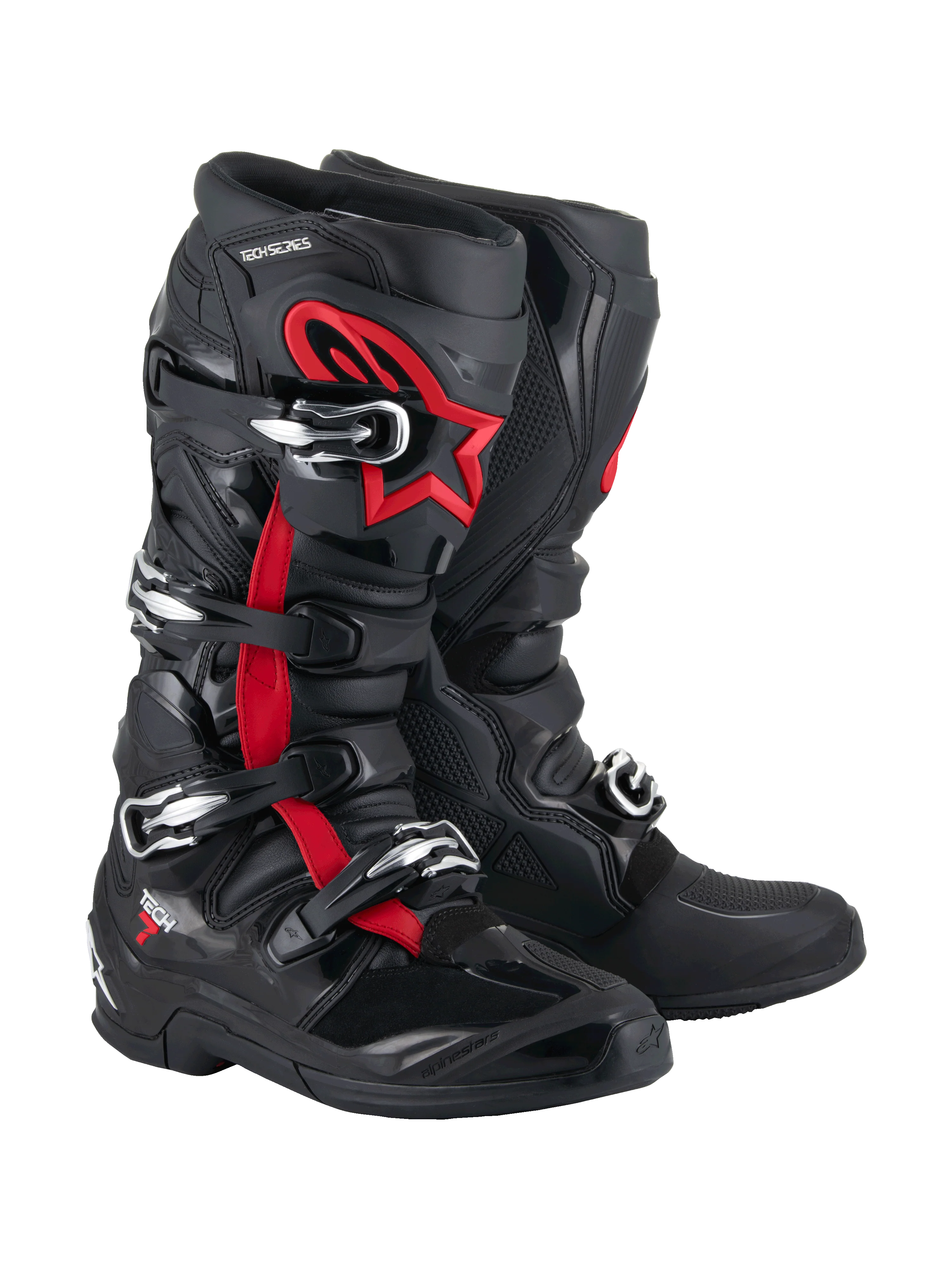Alpinestars Tech 7 Crosstøvler Sort/ Hi-Vis Rød