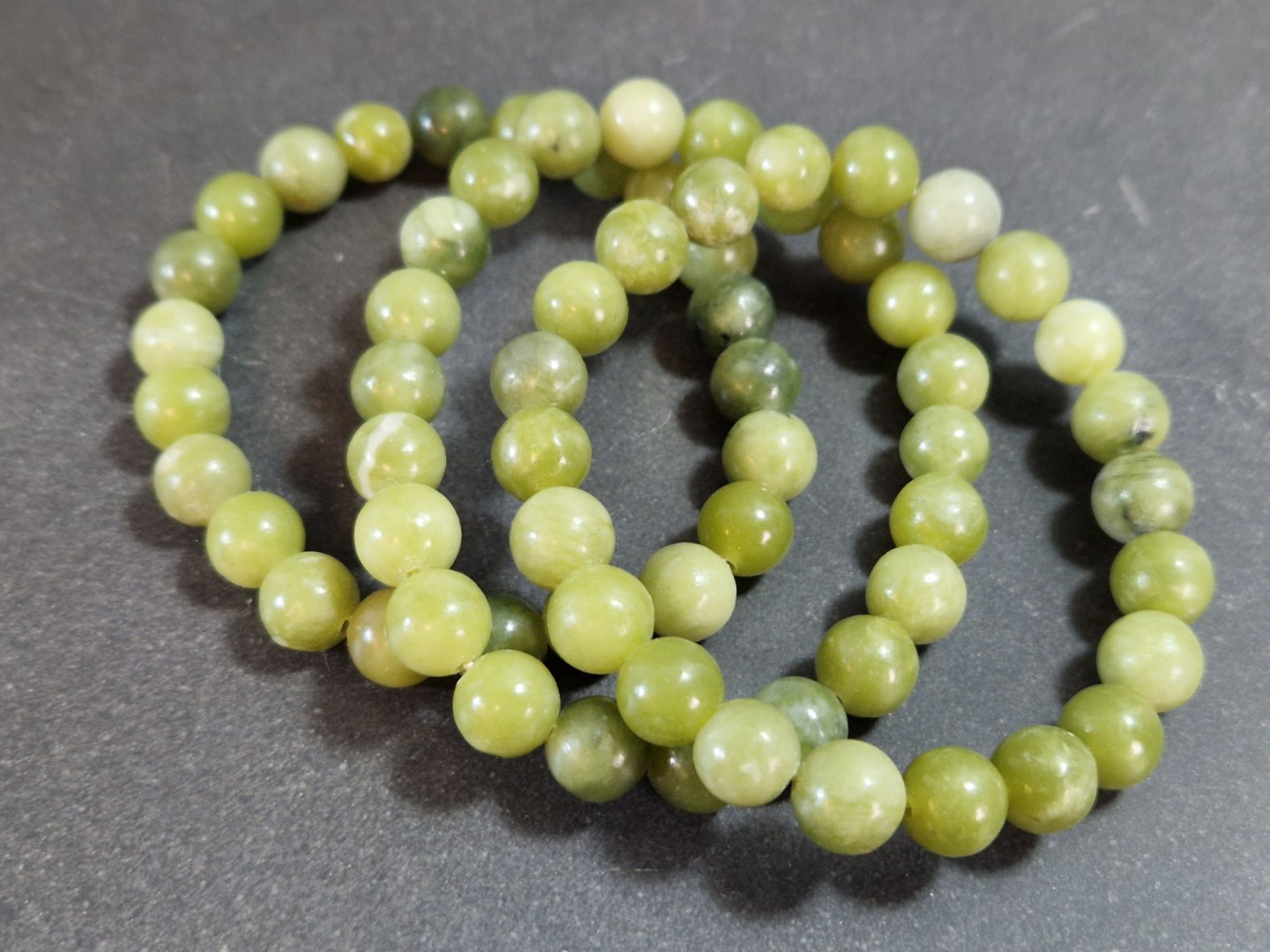 Stenarmband med 8mm pärlor - Xinyi Jade  - 2