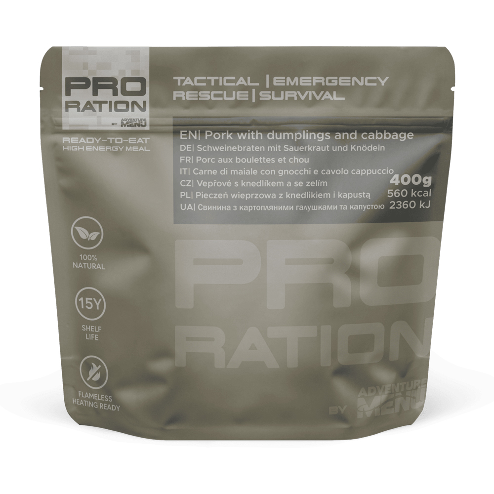 Pro Ration | Pork With Dumplings And Cabbage | MRE | 400g - The General ...