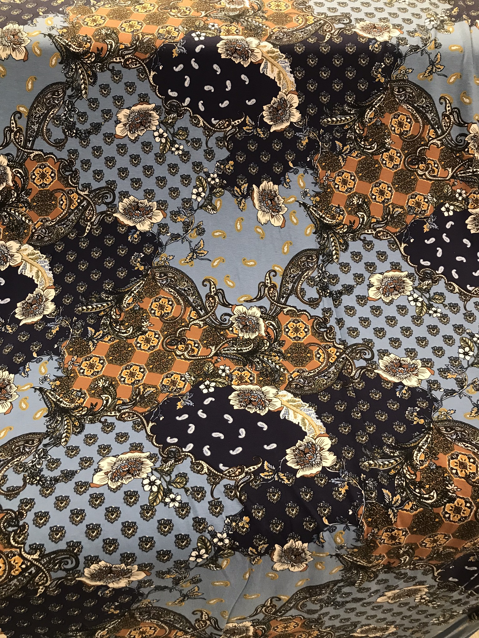 Viskos Paisley Blå