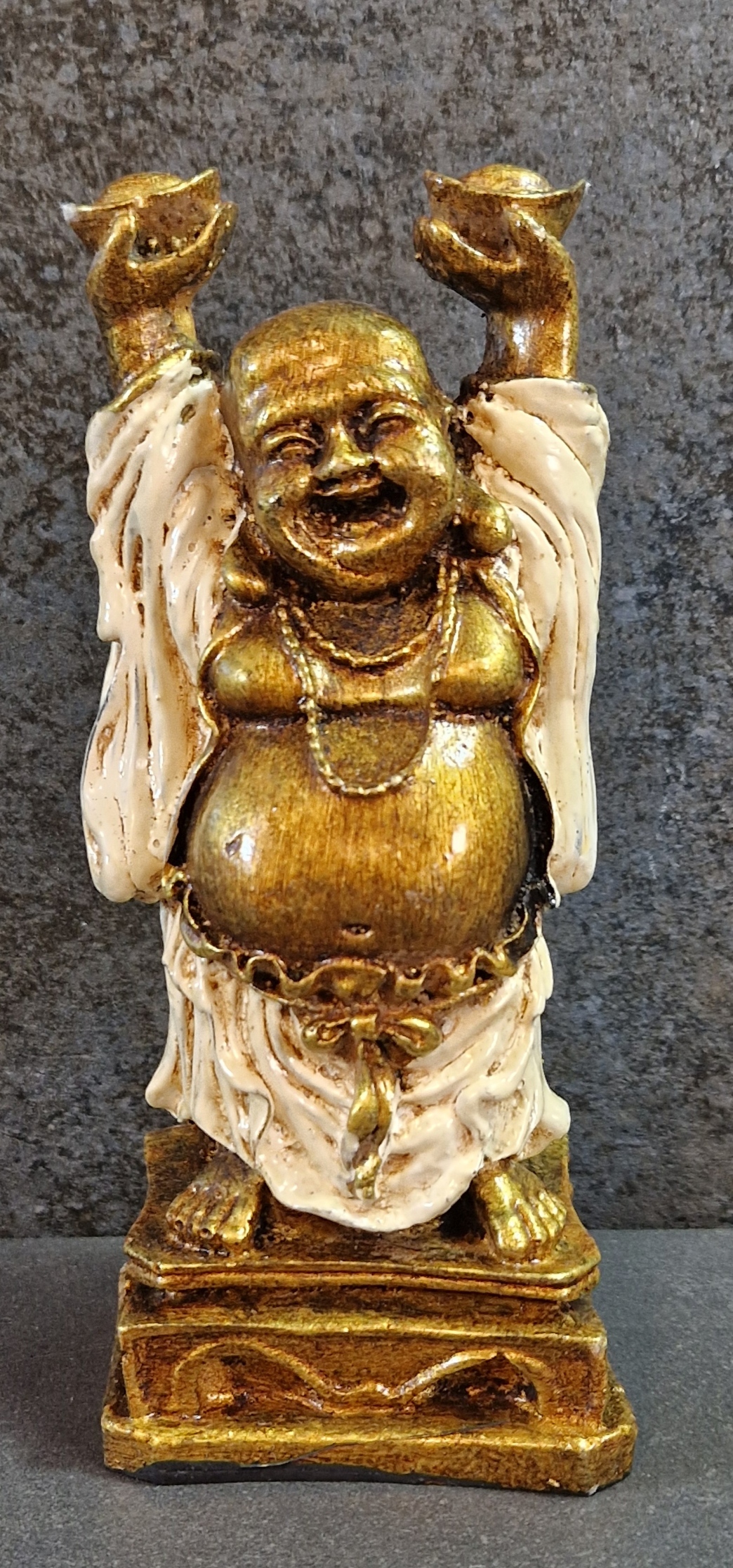 Glad Buddha Staty - 14 cm - 5