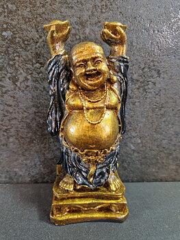 Glad Buddha Staty - 14 cm
