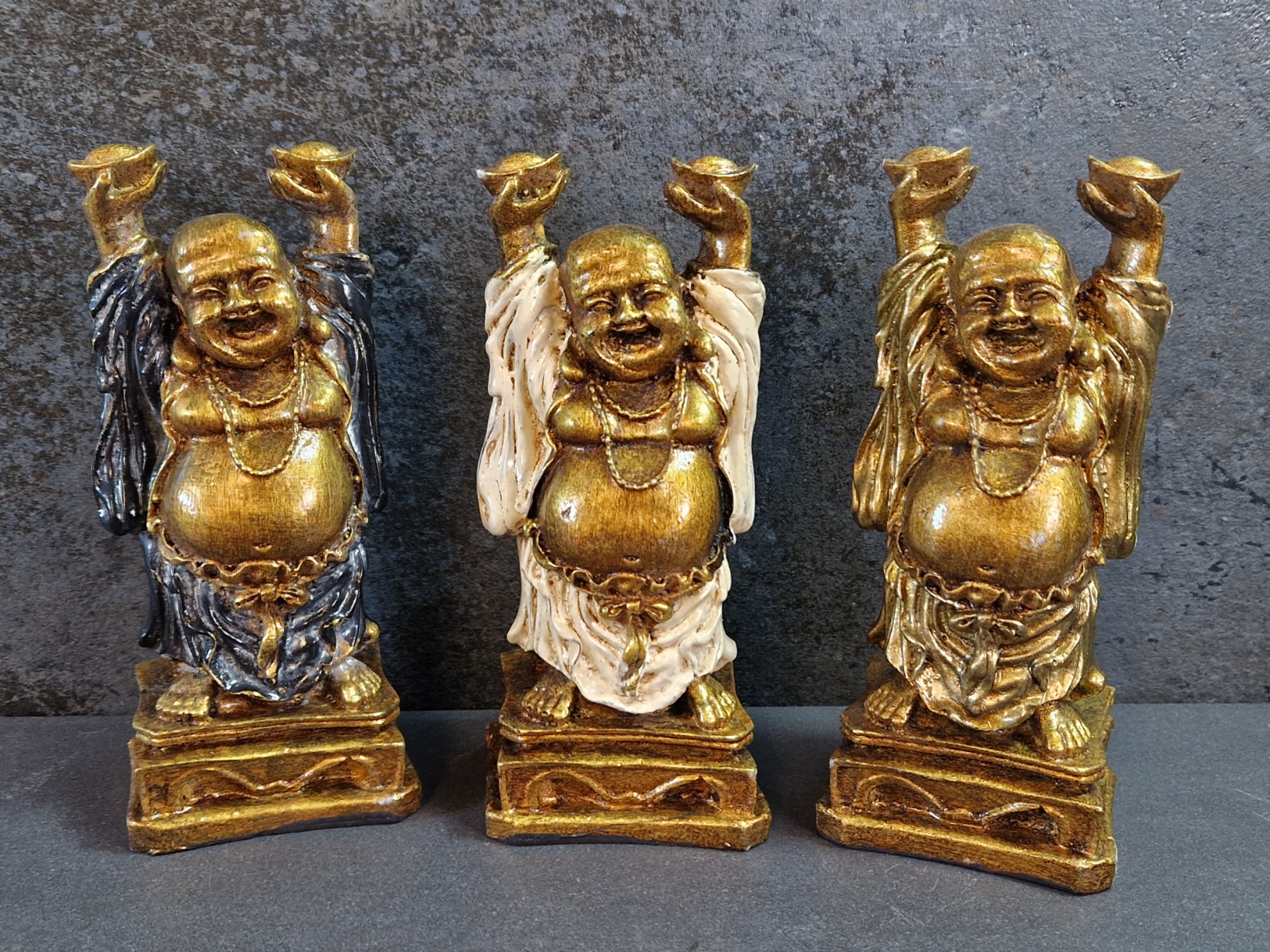 Glad Buddha Staty - 14 cm - 3