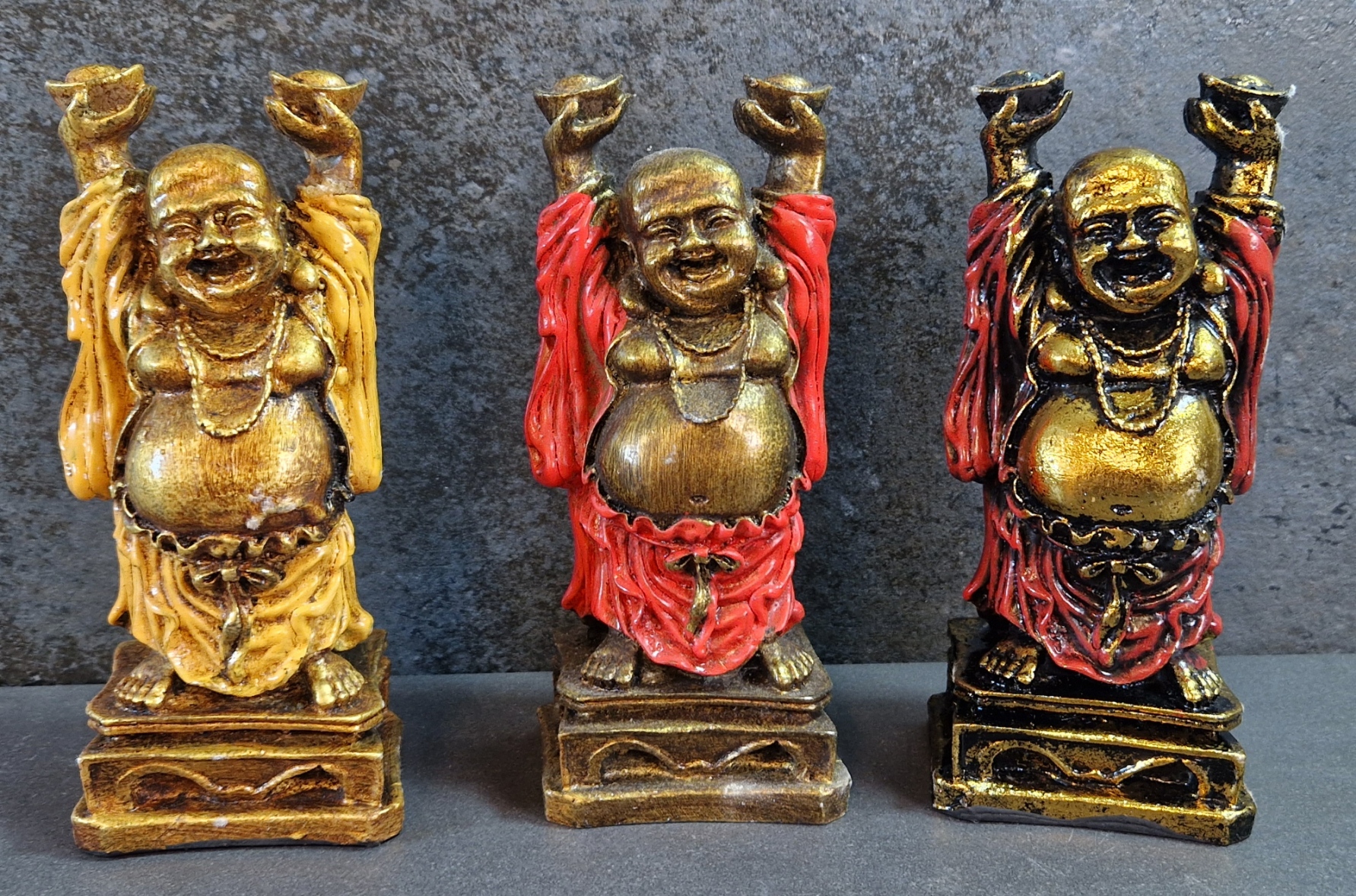Glad Buddha Staty - 14 cm - 4
