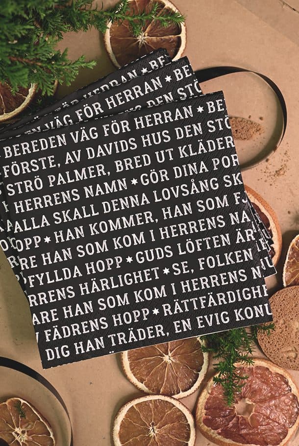 Grafisk servett i svart och vitt: Bereden väg för Herran - 5