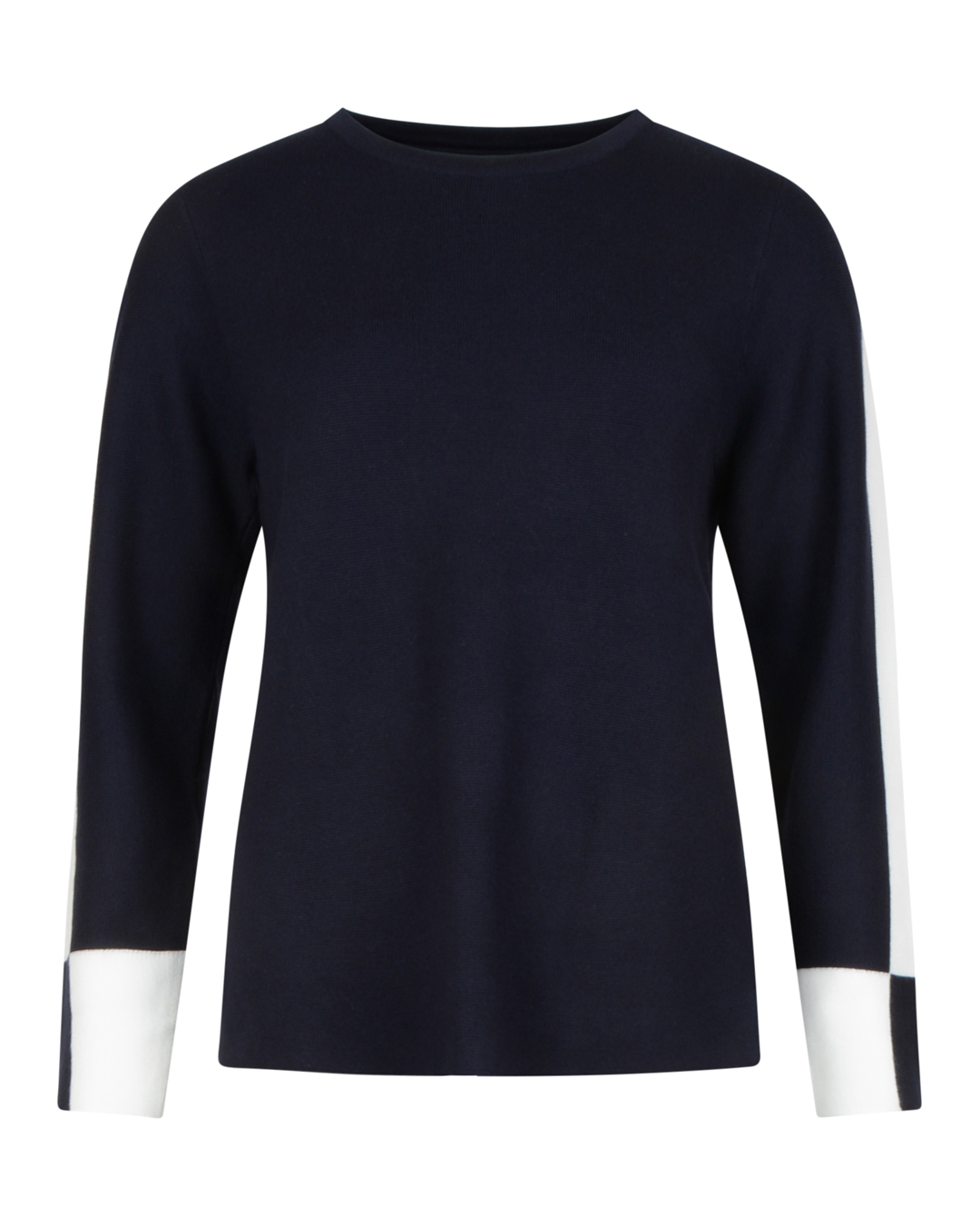 Jumper rundringad med slits marinblå/vit
