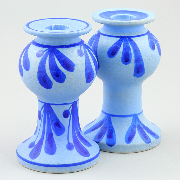 リサラーソン ブルーのキャンドルホルダー Candleholder 1989年 13cm  2枚