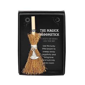 Pentagram Mini Magick Broomstick - Lycka / positiv energi -  Witches Hat 
