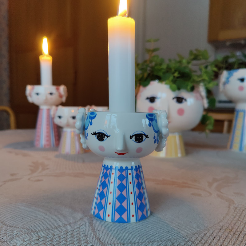Eva blå ljusstake av Bjørn Wiinblad - 2
