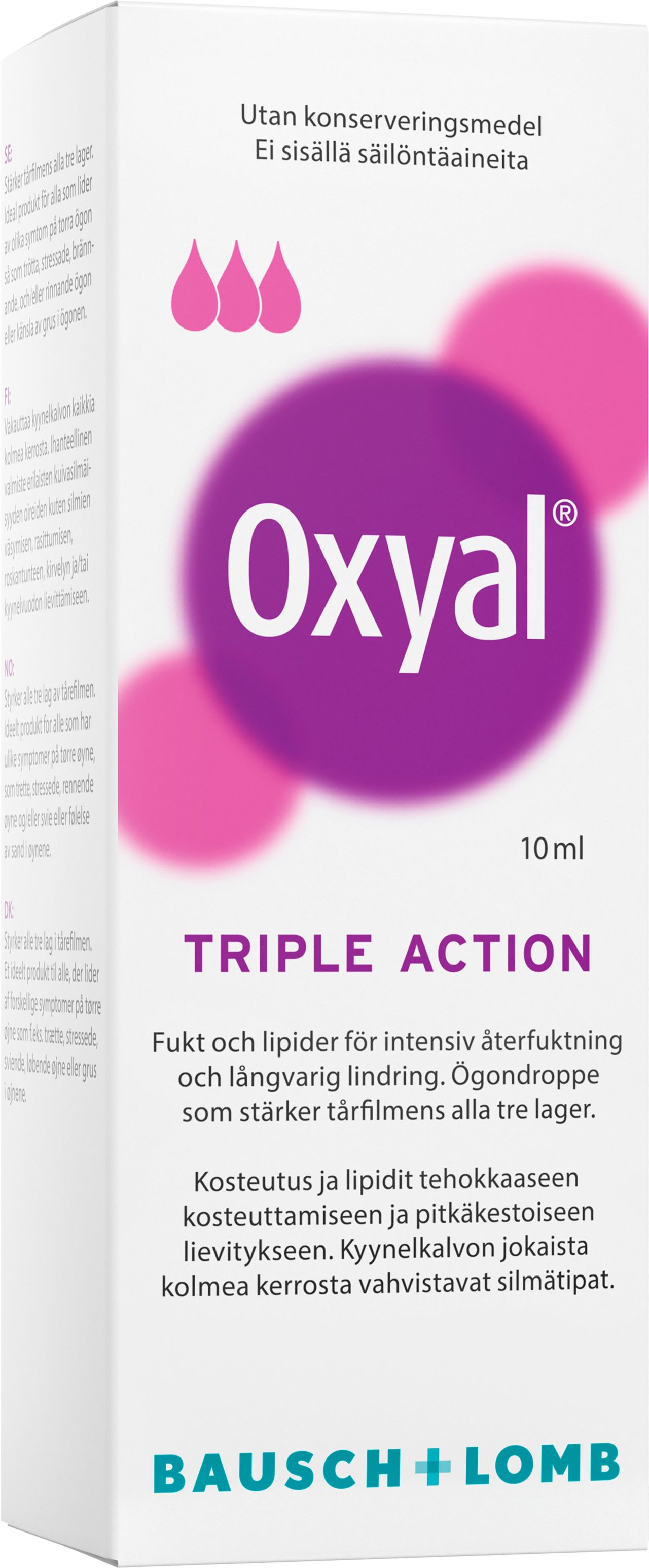 Oxyal Triple Action ögondroppar 10 ml
