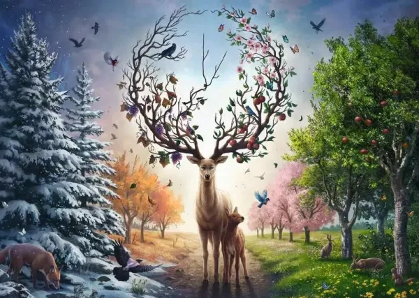 Deer at Day and Night, 1000 Bitar Ravensburger