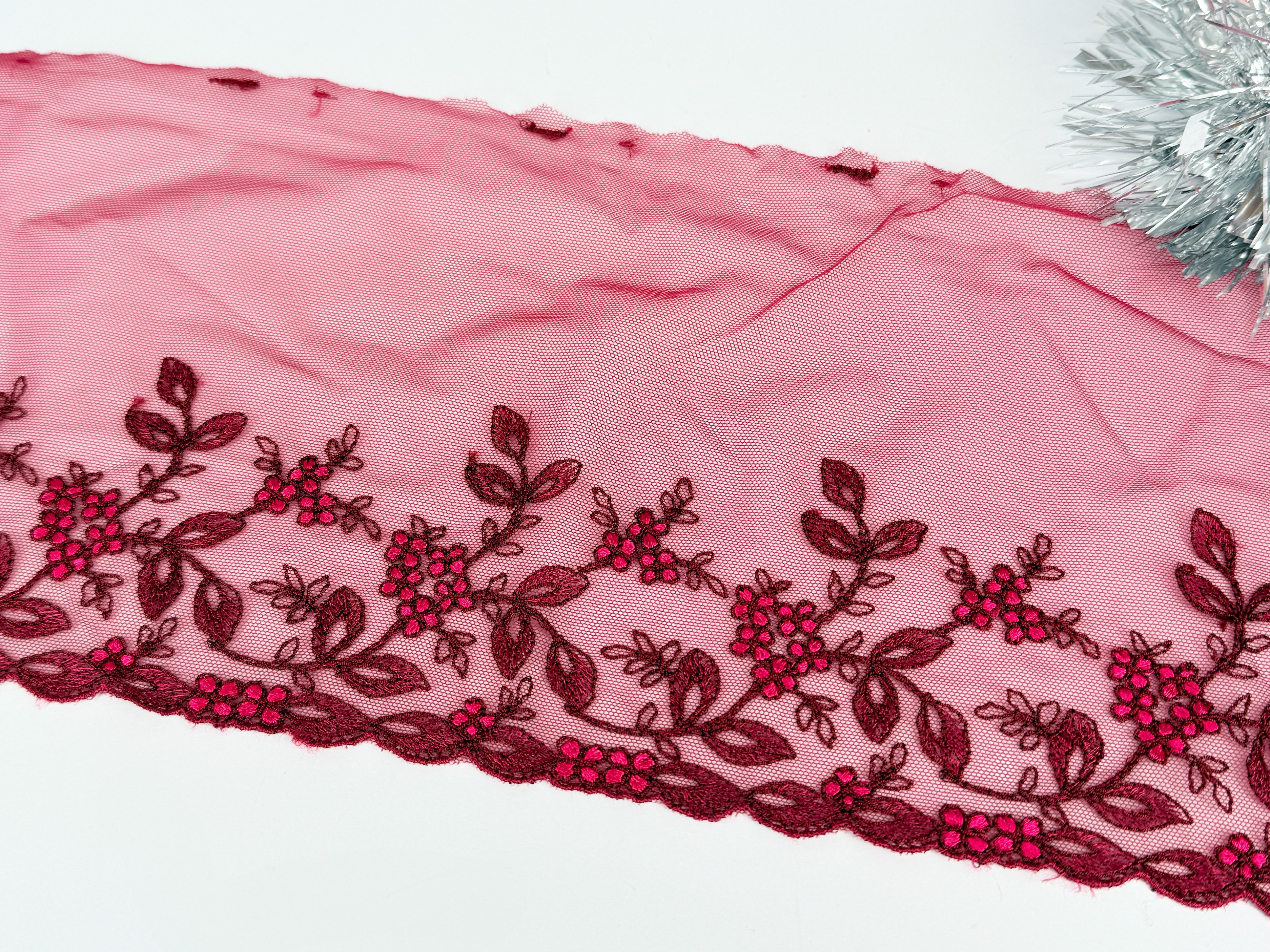 Burgundy non stretch lace - 19 cm - 2