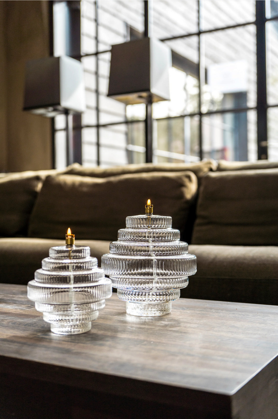 Oil lamp - Clear - Glass - Large - Brass - Ø 20 x 23 cm - 9