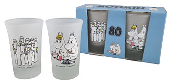 Mumin Miniglas 5 cl - 2-Pack - Hattifnattarna, Mumintrollet & Snorkfröken 