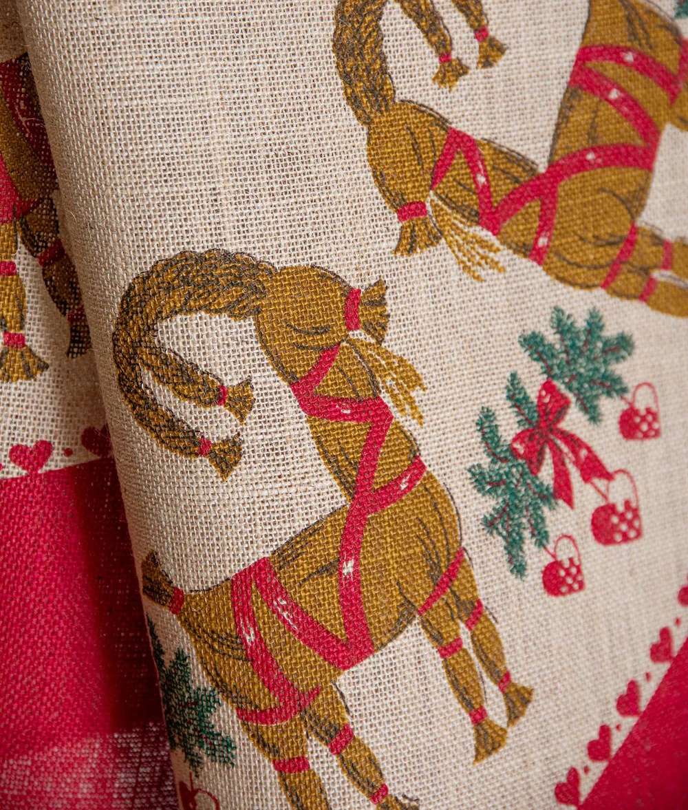 Julgransmatta Julbock röd Frösö Handtryck - 2