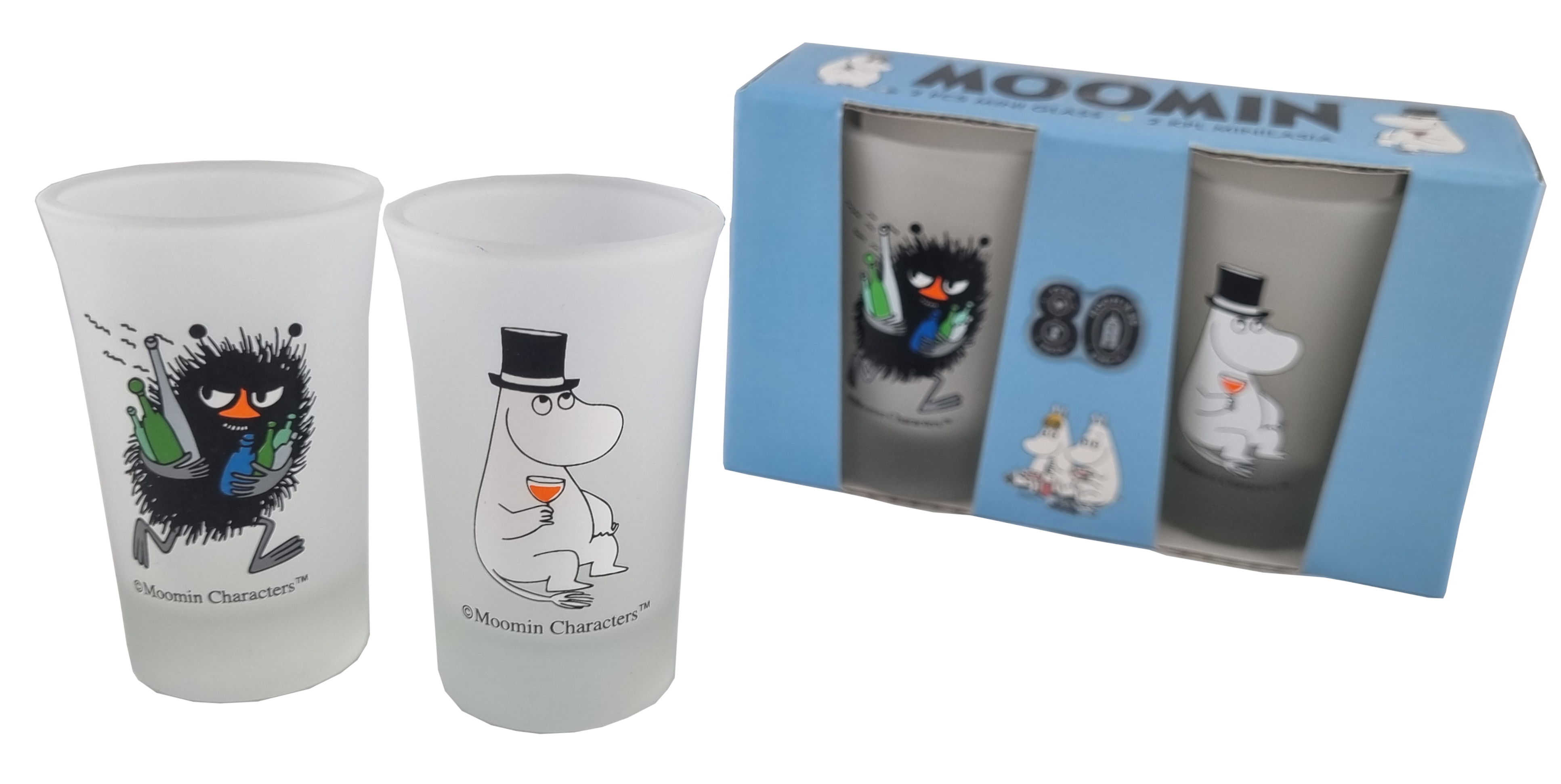 Mumin Miniglas 5 cl - 2-Pack - Stinky & Muminpappa 