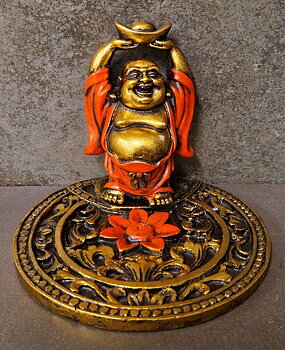 Rökelsehållare med Happy Buddha  